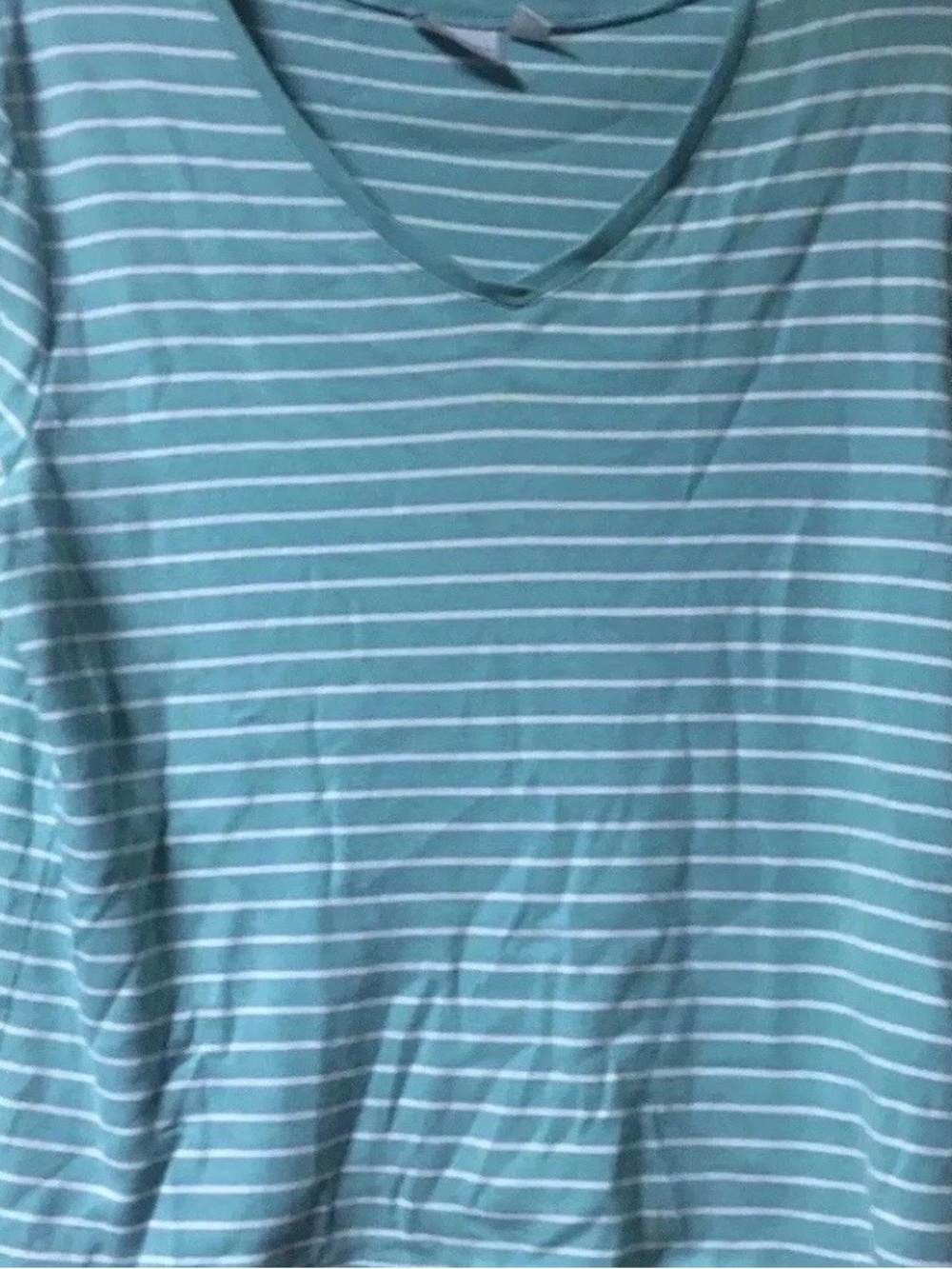 Sonoma ~ Vintage ~ Women’s ~ Top ~  Large ~ Blouse ~ Green & White ~ Striped
